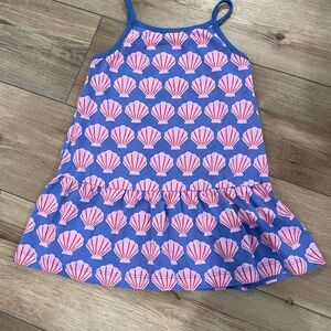 Hanna Andersson Blue and pink scallop Shell Dress